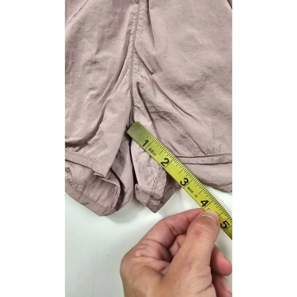 Free people way home shorts high rise elastic waist back pocket lined S purple